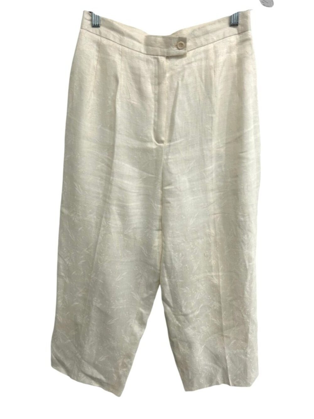 Vintage Studio 205 Womens White Cropped Linen Pants Size 10